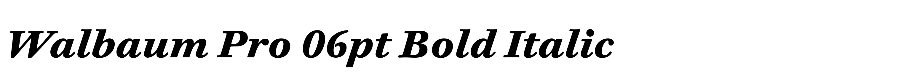 Walbaum Pro 06pt Bold Italic